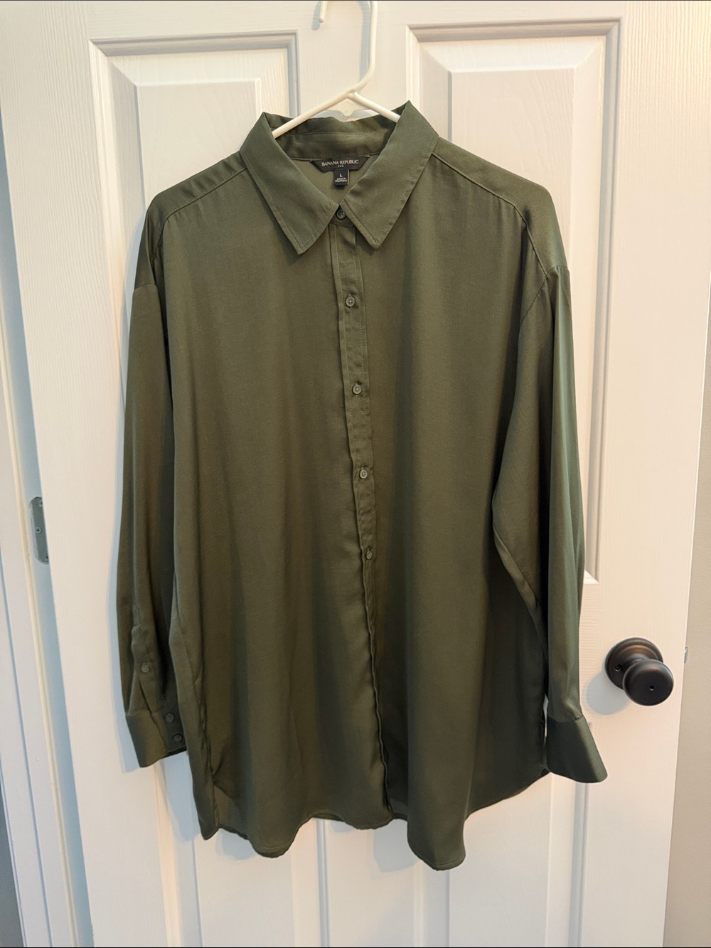 Banana Republic Olive Green Button-Up Blouse